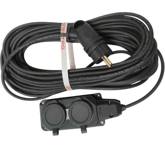 Удлинитель силовой ТОРЭЛЕКТРО серии ВОЛЬТПРОМ КГ 2х1.5, на колодке, 2 гнезда, 60м, без заземления, IP44 ВП920