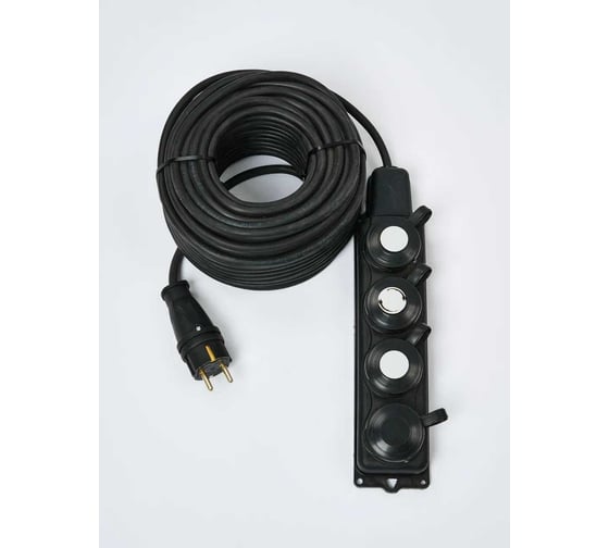 Удлинитель силовой ТОРЭЛЕКТРО серии ВОЛЬТПРОМ КГ 2х1.5, на колодке, 4 гнезда, 1м, без заземления, IP44 ВП991