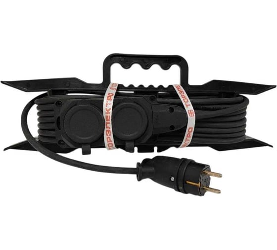 Удлинитель силовой ТОРЭЛЕКТРО серии ВОЛЬТПРОМ на рамке, с колодкой, 2 гнезда, КГ 3х1.5, 25м, с заземлением, IP44 ВП1026