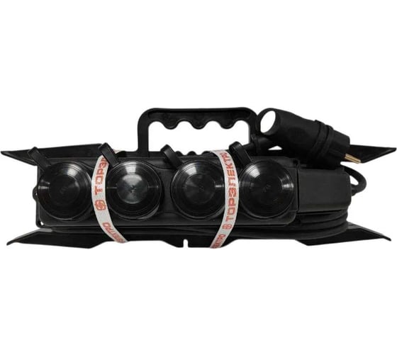 Удлинитель силовой ТОРЭЛЕКТРО серии ВОЛЬТПРОМ на рамке, с колодкой, 4 гнезда, КГ 3х2.5, 15м, с заземлением, IP44 ВП1087