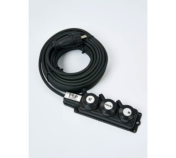 Удлинитель силовой ТОРЭЛЕКТРО серии ВОЛЬТПРОМ КГ 3х1,5 на колодке 3 гнезда 3м с заземлением IP44 ВП984