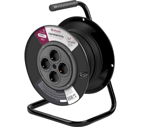 Удлинитель на катушке Defender ExtR2G-01-30 6А, 30м, без заземления 99854