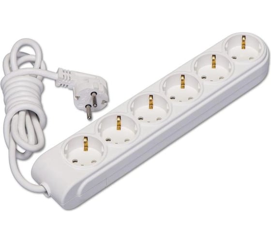 Удлинитель MAKEL 6х10м, с заземлением, 16А, защитные шторки, с выключателем, сечение 3х1.5 N6310084