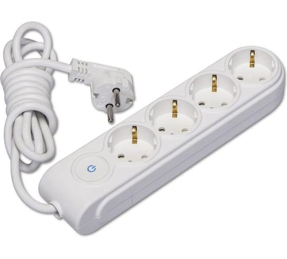 Удлинитель MAKEL 4х3м, с заземлением, 16А, защитные шторки, с выключателем, сечение 3х1.5 N4310044