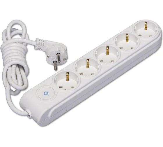 Удлинитель MAKEL 5х2м, с заземлением, 16А, защитные шторки, с выключателем, сечение 3х1.5 N5310034