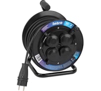 Удлинитель силовой Intro RP430KG-2x2, 5-IP44 уличный на пластиковой катушке без заземления 4 розетки 30м КГ 2х2, 5мм2 Б0072043