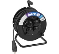 Удлинитель силовой Intro RP450KG-2x2, 5-IP44 уличный на пластиковой катушке без заземления 4 розетки 50м КГ 2х2, 5мм2 Б0072044