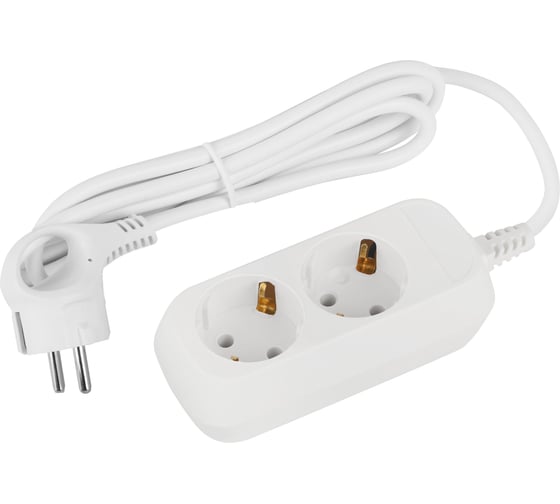 Удлинитель электрический Intro UE16250-W с заземлением 2 розетки 5м ПВС 3x1мм2 16А Б0060255