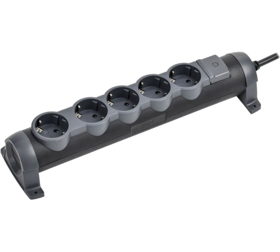 Удлинитель IEK COMFORT У05К 5 мест 5м 3х1,5мм2 16А черный 694689