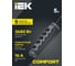 Удлинитель IEK COMFORT У05К 5 мест 5м 3х1,5мм2 16А черный 694689 4