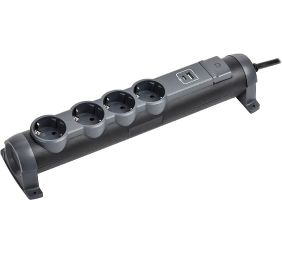 Удлинитель IEK COMFORT У04К 4 места 5м 3х1,5мм2 16А черный 694687