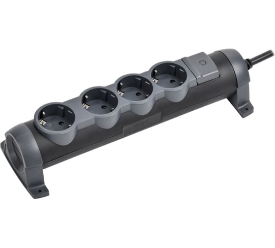 Удлинитель IEK COMFORT У04К 4 места 3м 3х1,5мм2 16А черный 694605
