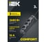 Удлинитель IEK COMFORT У03К 3 места 3м 3х1,5мм2 16А черный 694602 4