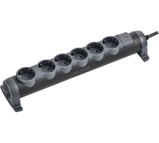 Удлинитель IEK COMFORT У06К 6 мест 3м 3х1,5мм2 16А черный 694690