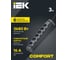 Удлинитель IEK COMFORT У06К 6 мест 3м 3х1,5мм2 16А черный 694690 4