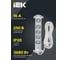 Удлинитель IEK COMFORT У05К 5 мест 5м 3х1,5мм2 16А белый 694685 5
