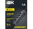 Удлинитель IEK COMFORT У04К 4 места 1,5м 3х1,5мм2 16А черный 694604 4