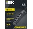 Удлинитель IEK COMFORT У05К 5 мест 1,5м 3х1,5мм2 16А черный 694607 4
