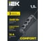 Удлинитель IEK COMFORT У03К 3 места 1,5м 3х1,5мм2 16А черный 694601 4