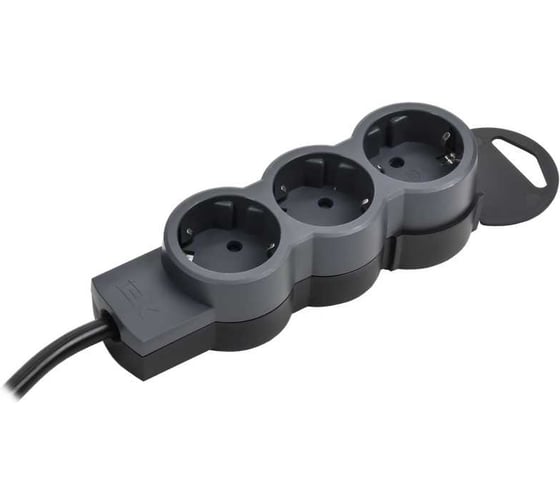 Удлинитель IEK STANDARD У03 3 места 3м 3х1,5мм2 16А черный 695015