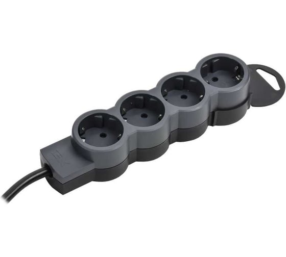 Удлинитель IEK STANDARD У04 4 места 5м 3х1,5мм2 16А черный 695030