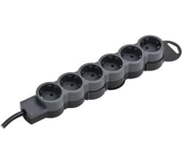 Удлинитель IEK STANDARD У06 6 мест 5м 3х1,5мм2 16А черный 695051
