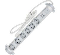 Удлинитель IEK COMFORT У06К 1,5м 3х1,5мм2 16А USB A+C 20Вт белый 694617