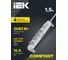 Удлинитель IEK COMFORT У04К 1,5м 3х1,5мм2 16А USB A+C 20Вт белый 694615 6