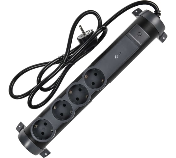 Фильтр сетевой IEK COMFORT СФ-04К 16А 1,5м 3х1,5мм2 черный 694611