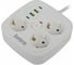 Удлинитель электрический Intro UGES330-W-4USB с заземлением с выключателем 3 розетки + 4xUSB A+C 3м 10А белый Б0069727 6