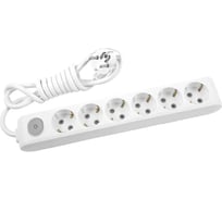 Удлинитель Panasonic 6 гнезд х 2м с/з с выключателем белый X-TENDIA WLTA0462-2WH
