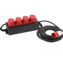 Удлинитель силовой ЭРА IND380-U-4e-5x4-5m-IP44 на 380В на каучуковой колодке 4 розетки 4xCEE 5P 5м КГ 5х4 32A IP44 Б0057318
