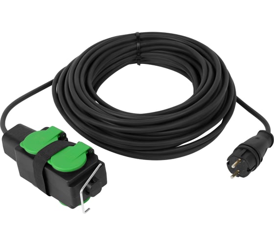 Удлинитель силовой ЭРА GREEN LINE UDL-KG-2x2,5m-20m-IP44 с крышками 4 розетки 20м КГ 2x2.5мм2 IP44 Б0072577