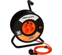 Силовой удлинитель на катушке PROconnect 4 розетки с заземлением 30 м ПВС 3х2,5 PROFESSIONAL 11-7613