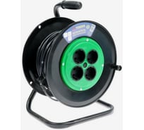 Удлинитель TUNDRA на катушке, 4 розетки, 50 м, 6 А, ПВС 2х0.75 мм2, без зк, IP20 2276552