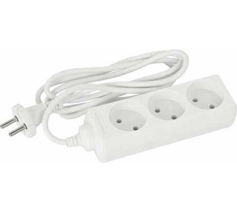 Сетевой удлинитель SONNEN U-131, 3 розетки, без заземления, 6 А, 1,8 м, 511428