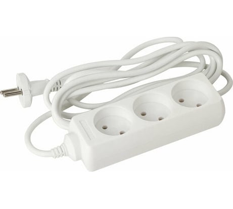 Сетевой удлинитель SONNEN U-133, 3 розетки, без заземления, 6 А, 3 м, 511429