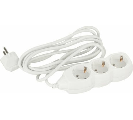 Сетевой удлинитель SONNEN U-133G, 3 розетки, c заземлением, 10 А, 3 м, 511432