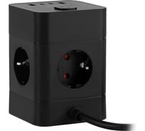 Сетевой удлинитель Buro BU-PTE4.1UC-B 1.5м (4 розетки) черный (коробка) 2090201