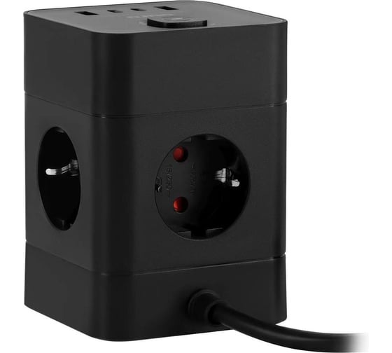 Сетевой удлинитель Buro BU-PTE4.1UC-B 1.5м (4 розетки) черный (коробка) 2090201
