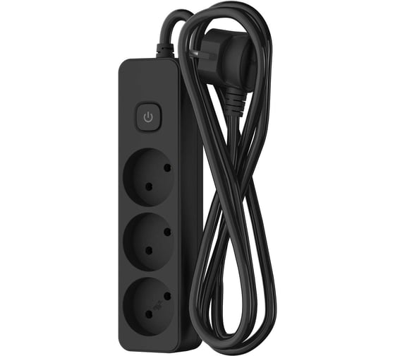Сетевой удлинитель ФОТОН 10-23S, 2м, 3 розетки, 10А, с выключателем, Черный 24748 1