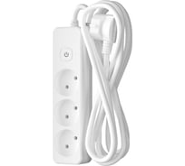 Сетевой удлинитель ФОТОН 10-53S, 5м, 3 розетки, 10А, с выключателем, Белый 24747