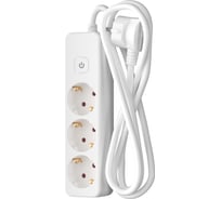 Сетевой удлинитель ФОТОН 16-23ЕS, 2м, 3 розетки, 16А, с выключателем, с заземлением, Белый 24751