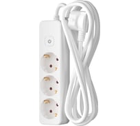 Сетевой удлинитель ФОТОН 16-53ЕS, 5м, 3 розетки, 16А, с выключателем, с заземлением, Белый 24753