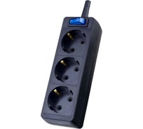Сетевой удлинитель с кнопкой Perfeo RU POWER 3 метра, 3 розетки, черный 30015279