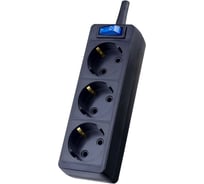 Сетевой удлинитель с кнопкой Perfeo RU POWER, 1,5 метра, 3 розетки, черный 30015277