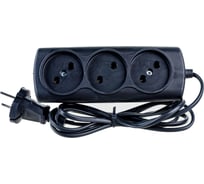 Бытовой удлинитель АТЛАНТ 2200Вт (без заземления) 3гнезда ШВВП 1,5м 80001