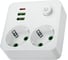 Сетевой фильтр QUMO Power Block Light 4SPBARU (P-0008), 2 розетки, 2500 Вт, 10A, 2 USB-A, 1 USB-C (2,1A Max), цвет белый 56033 1