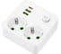 Сетевой фильтр QUMO Power Block Light 4SPBARU (P-0008), 2 розетки, 2500 Вт, 10A, 2 USB-A, 1 USB-C (2,1A Max), цвет белый 56033 4