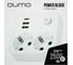 Сетевой фильтр QUMO Power Block Light 4SPBARU (P-0008), 2 розетки, 2500 Вт, 10A, 2 USB-A, 1 USB-C (2,1A Max), цвет белый 56033 5